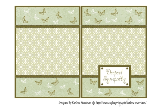 Butterfly Sympathy Card - Sage Green