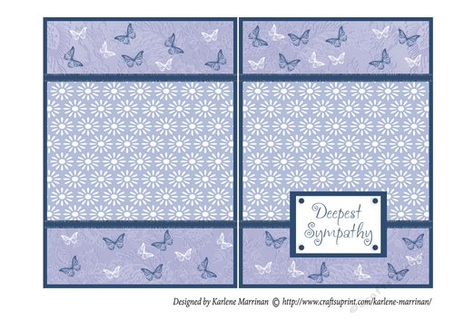 Butterfly Sympathy Card - Cottage Blue