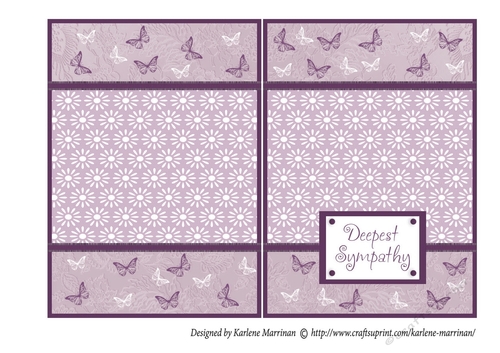 Butterfly Sympathy Card - Rose Pink