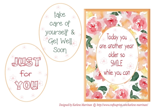 Watercolor Floral Card - Orange