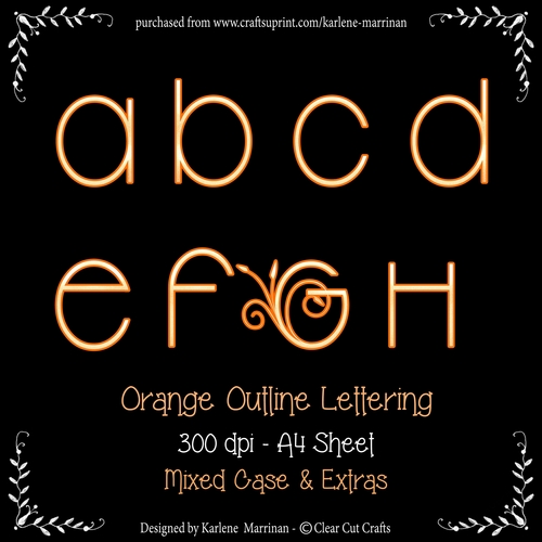 Bright Orange Outline Alphabet Letters - CU4CU