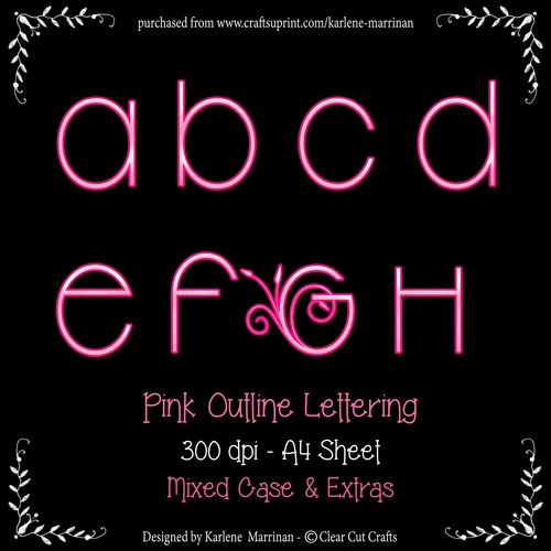 Bright Pink Outline Alphabet Letters - CU4CU
