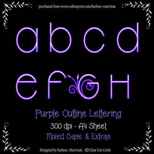 Purple Outline Alphabet Letters - CU4CU