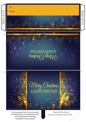 Blue Night Christmas Money/wallet/voucher Pocket