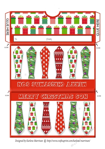 Merry Christmas Son Tie Money/wallet/voucher Pocket