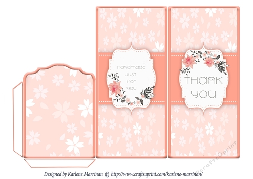 Floral Thank You Money/Voucher/Gift  - Wallet/Pocket/Envelope