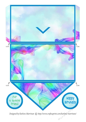 Wispy Ribbon - Blue Gift Voucher Pocket/Money Wallet