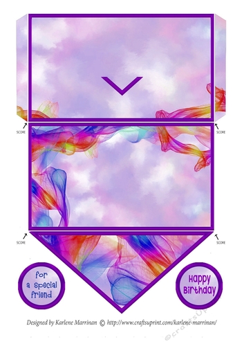Wispy Ribbon - Purple Gift Voucher Pocket/Money Wallet