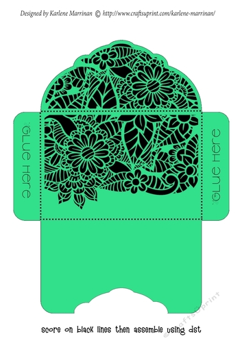 Black Floral Insert - Jade - Gift Voucher Pocket/Money Wallet