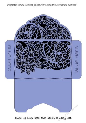 Floral Black Insert - Lavender - Gift Voucher Pocket/Money Wallet
