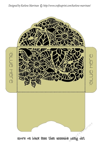 Floral Black Insert - Soft Olive - Gift Voucher Pocket/Money Wallet