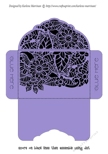 Floral Black Insert - Mauve - Gift Voucher Pocket/Money Wallet