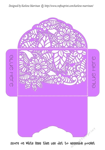 Floral White Insert - Orchid Pink - Gift Voucher Pocket/Money Wallet