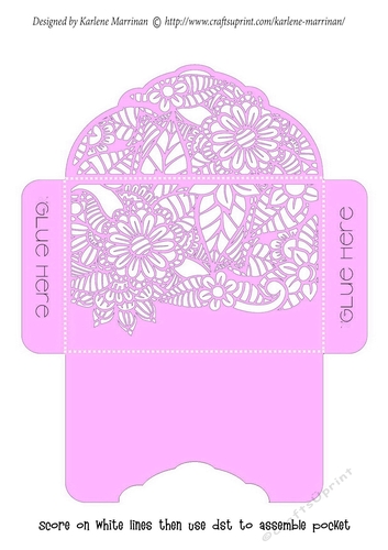 Floral White Insert - Candy Pink - Gift Voucher Pocket/Money Wallet