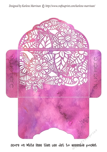 Floral White Insert - Pink alcohol - Gift Voucher Pocket/Money Wallet