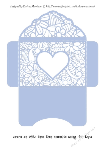 Floral White Insert - Cottage Blue Heart - Gift Voucher Pocket/Money Wallet