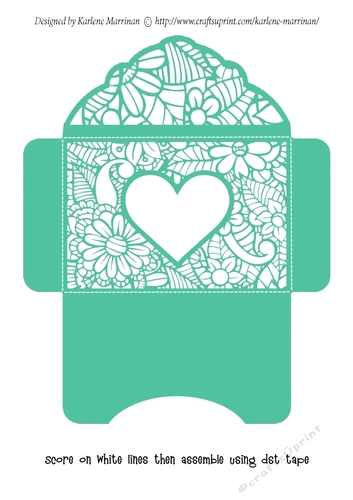 Floral White Insert - Turquoise Heart - Gift Voucher Pocket/Money Wallet