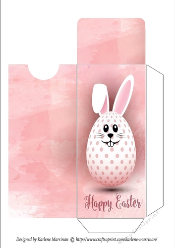 Bunny Egg - Peach Pink - Gift Voucher Pocket/Money Wallet