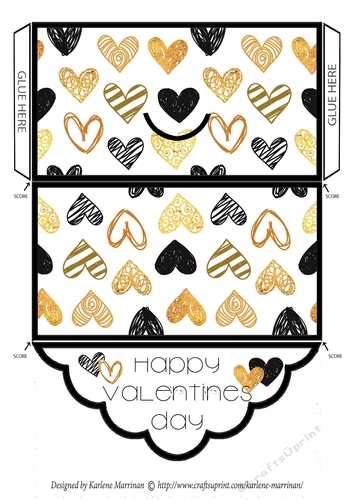 Fun Hearts - Gold Valentine Day - Money/Voucher Wallet