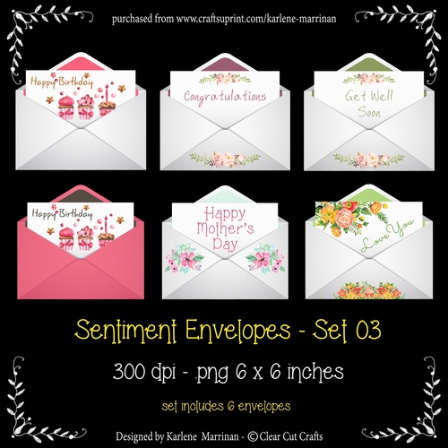 Envelope Embellishments with Sentiments - Set 03 - CU4CU