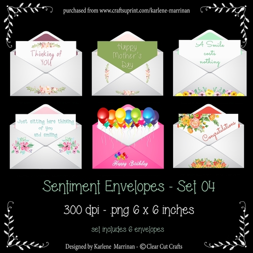 Envelope Embellishments with Sentiments - Set 04 - CU4CU
