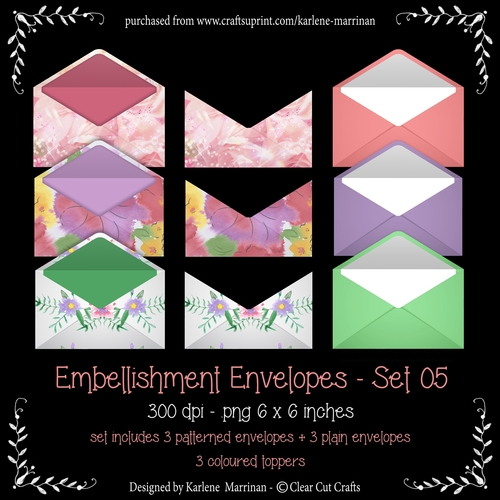 Envelope Embellishments - Set 05 - Spring in Pink - CU4CU