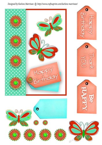 Happy Happy Happy Card Topper - Orange