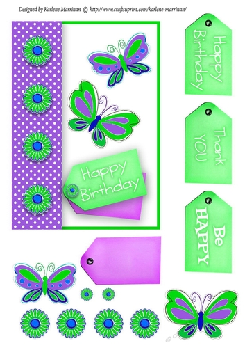 Happy Happy Happy Card Topper - Purple