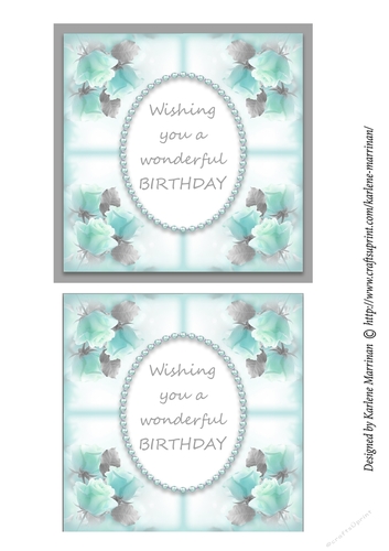Misty Rose Corner Card Topper - Green