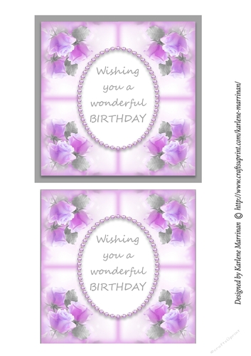 Misty Rose Corner Card Topper - Orchid