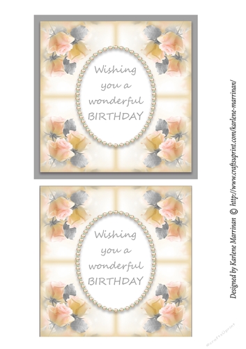 Misty Rose Corner Card Topper - Yellow