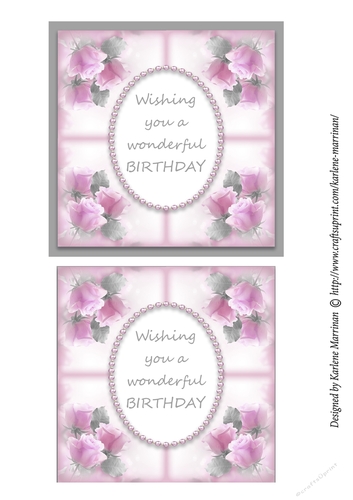 Misty Rose Corner Card Topper - Rose