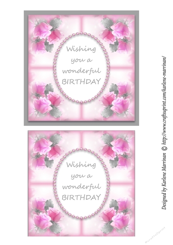 Misty Rose Corner Card Topper - Pink