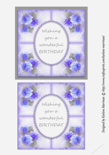 Misty Rose Corner Card Topper - Purple