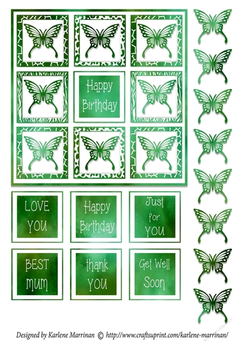 Shadow Box Butterfly Card Topper - Brilliant Green