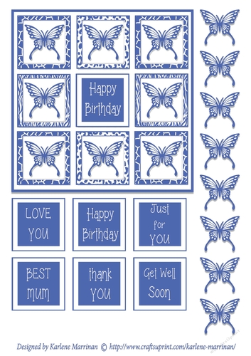 Shadow Box Butterfly Card Topper - Denim Blue