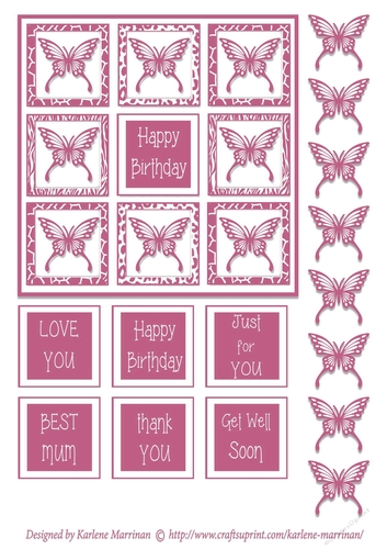 Shadow Box Butterfly Card Topper - Rose Pink
