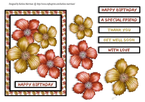 Simply Floral Card Topper - Yellow and Orange