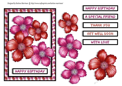 Simply Floral Card Topper - Scarlet & Orange