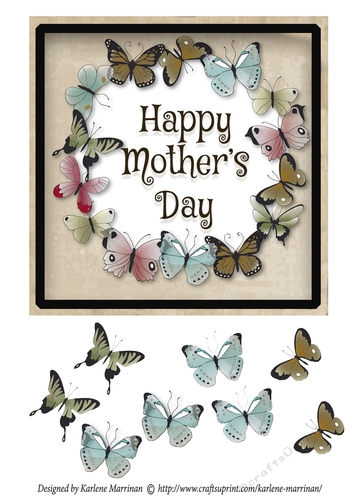 Butterfly Ring Card Topper - Brown - Mothers Day
