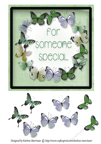 Butterfly Ring Card Topper - Green - Someone Special