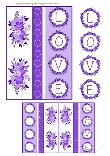 Love Wreath Card Topper Purple
