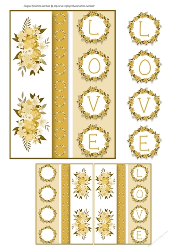 Love Wreath Card Topper - Yellow