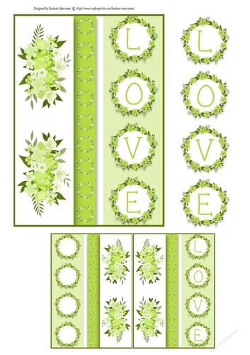 Love Wreath Card Topper - Green