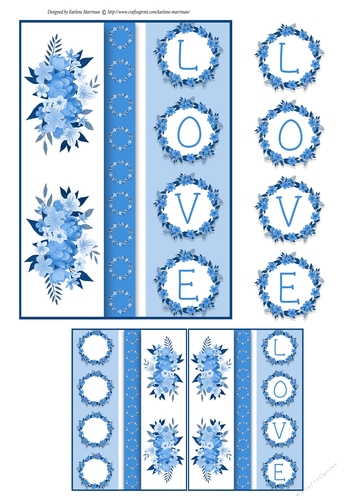 Love Wreath Card Topper - Light Blue