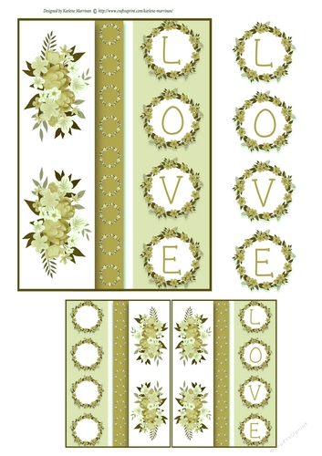 Love Wreath Card Topper - Olive