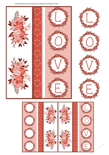 Love Wreath Card Topper - Rose
