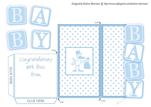 Baby Block Money, Voucher Pocket/Wallet/Envelope - Blue