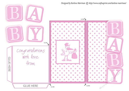 Baby Block Money, Voucher Pocket/Wallet/Envelope - Pink
