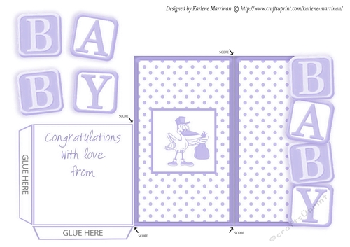 Baby Block Money, Voucher Pocket/Wallet/Envelope - Purple